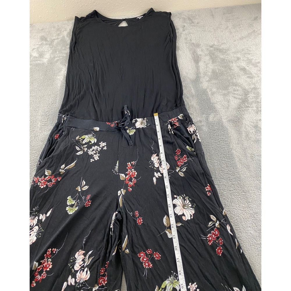 Lascana Womens Floral Wide Leg Jumpsuit Black Sleeveless Pockets Size 12 - Picture 12 of 16